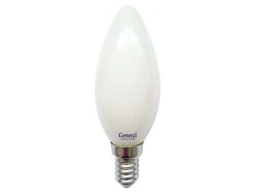 Лампа светодиодная свеча 8Вт E27 белый свет филамент (нитевидная) матов. General LOFT 