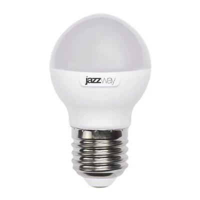 Лампа светодиодная шар G45 9 Вт Е14 белый свет Jazzway 5К