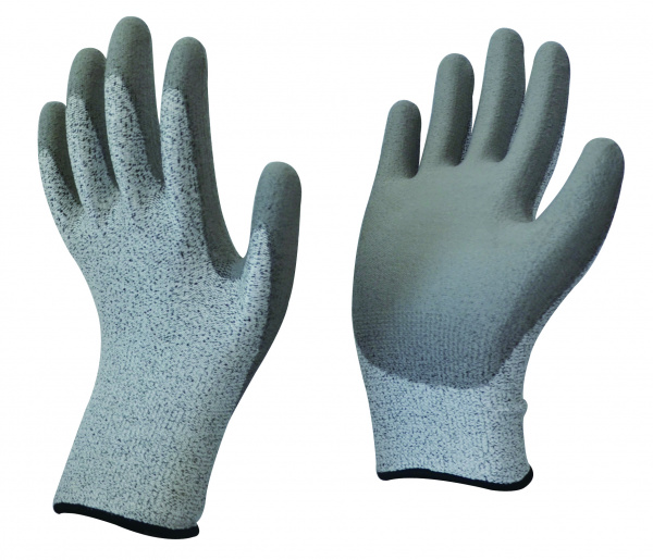 Перчатки  HPPE против порезов, с серым латексным покрытием (SC-P01)