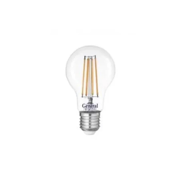 Лампа светодиодная шар A60 E27 15Вт белый свет филамент (нитевидная) прозр.. General LOFT