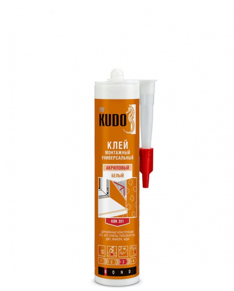 Клей жидкие гвозди KUDO универсальный 280 мл белый KBK-301