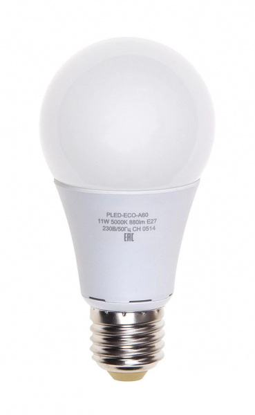 Лампа светодиодная шар A60 11 Вт Е27 теплый белый свет Jazzway 4К