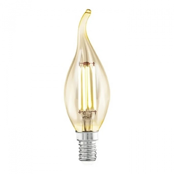 Лампа светодиодная свеча 15Вт E27 теплый свет филамент (нитевидная) прозрачная General LOFT 