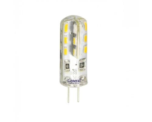 Лампа светодиодная G4 3Вт 12V теплый свет СОВ силикон  General 652600