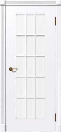 Дверное полотно Невада остекленное ясень белый 600*2000мм ПВХ