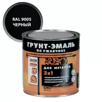 Эмаль Грунт 3 в 1 DALI черная RAL9005, 0,75л (6)