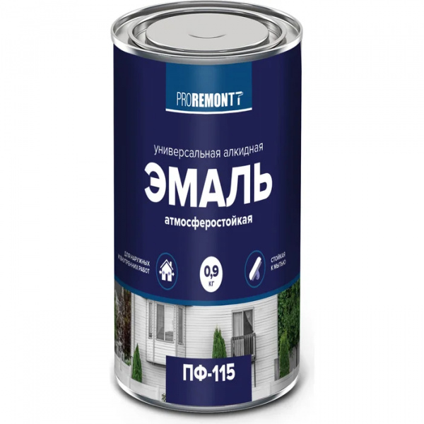 Эмаль ПФ-115  PROREMONTT 0,9 кг белая матовая