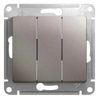 Выключатель 3 кл с/п Платина Glossa GSL001231 (20/160)