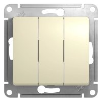 Выключатель 3 кл с/п Крем Glossa GSL000231 (20/160)