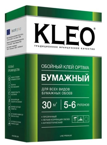Клей обойный KLEO OPTIMA Стандарт 5-6 рулонов 120г.(20)