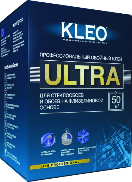 Клей обойный KLEO ULTRA 50 для стеклообоев, 500 гр (12) купить в каталоге интернет магазина СМИТ с доставкой по Улан-Удэ