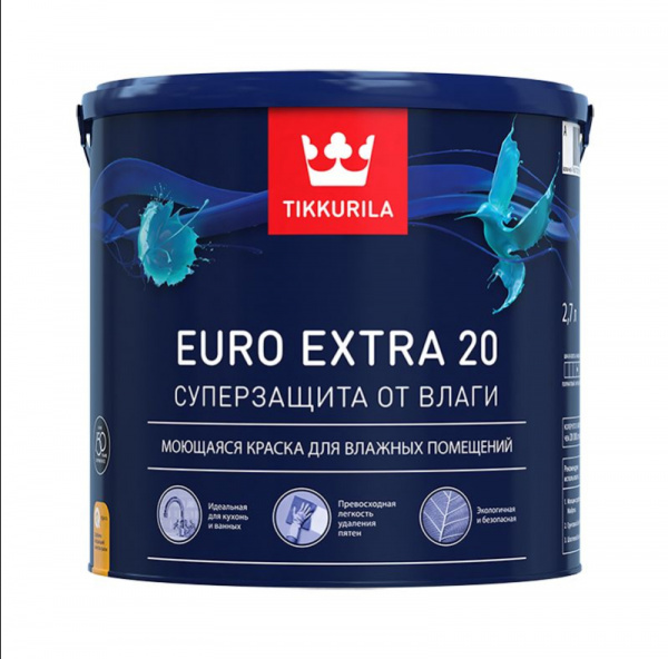 Краска TIKKURILA EURO EXTRA 20 А  2,7 л