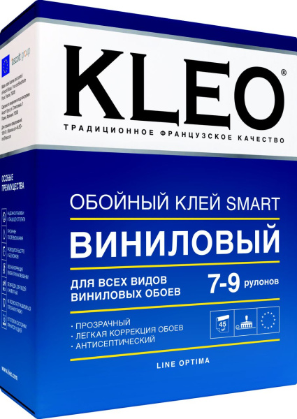 Клей обойный KLEO SMART Виниловый 7-9 рулонов 200г.(20) купить в каталоге интернет магазина СМИТ с доставкой по Улан-Удэ
