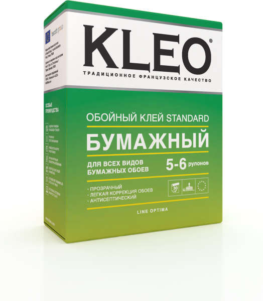 Клей обойный KLEO OPTIMA Стандарт 5-6 рулонов 120г.(20) купить в каталоге интернет магазина СМИТ с доставкой по Улан-Удэ