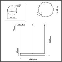 Люстра-подвес ECHO 6531/34L латунь LED 34W 3000-6000K 220V R купить в каталоге интернет магазина СМИТ с доставкой по Улан-Удэ