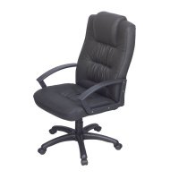 Кресло Комфи (Кожа иск., ECO,  №16Н(черный), ТГ, PL 680, PL-1, ролик ст.)