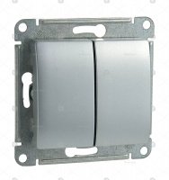 Выключатель 2 кл с/п Алюминий Glossa GSL000351 (20/160) купить в каталоге интернет магазина СМИТ с доставкой по Улан-Удэ