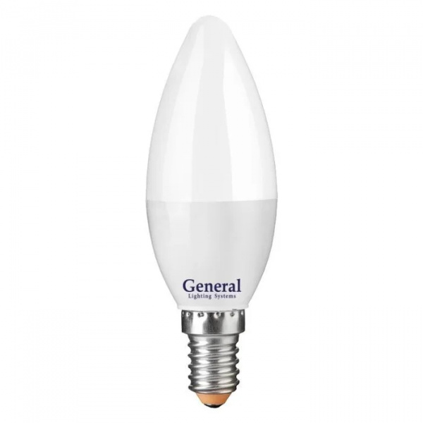Лампа светодиодная свеча 15Вт E14 теплый свет филамент (нитевидная) прозрачная General LOFT 