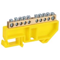 Шина нулевая 10/1 (Din-изолятор) желтая NO-224-90 ЭРА (Б0062913)