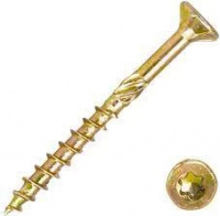 Саморез конструкционный 6,0*80 желт. потай Torx 30 HIMTEXfix
