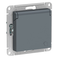 Розетка 1гн с/п с з/к штор. с крыш. IP44. Грифель AtlasDesign ATN000746 (5/20)