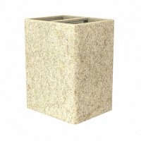 Стакан для зубных щеток настольный STONE NATURAL полирезин