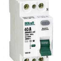 УЗО DEKraft 2P 40А 30мА AC УЗО-03 6кА купить в каталоге интернет магазина СМИТ с доставкой по Улан-Удэ