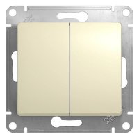 Выключатель 2 кл с/п Крем Glossa GSL000251 (20/160)