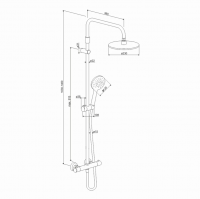 Душевая система Damixa Option с ТМС DX218091000,набор: верхн.душ d 230 мм, ручн.душ 1 ф-ция d 120 мм, штанга 1010 мм.(без излива) купить в каталоге интернет магазина СМИТ с доставкой по Улан-Удэ