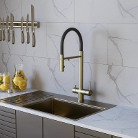Смеситель для мойки с фильтром DQ Kitchen DA1462507Gold, матовое золото