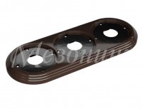 Рамка 3-местная пластиковая, коричневая, УСАДЬБА GE30703-04
