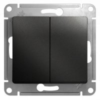Выключатель 2 кл с/п Антрацит Glossa GSL000751 (20/160)