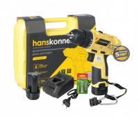 Шуруповерт Hanskonner HCD1230R (12В, 30Нм, 2акк*2Ач, ЗУ, кейс, бесщ.)