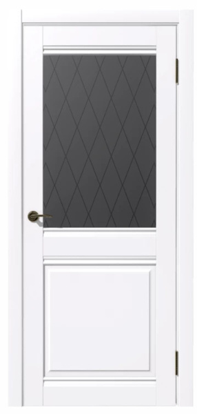 Дверное полотно Омега остекленное белое 700*2000мм ст.Ромб
