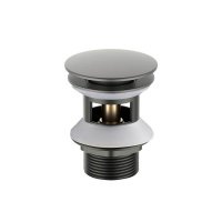Донный клапан AQUATEK AQ6002BGM,Push-open с переливом, крышка круглая, оружей