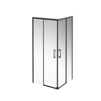 Душевой уголок KERAMA MARAZZI VETRO, раздвижной, квадратный, 90х90х195, матовый черный,VE.90.SSD.BLK.M