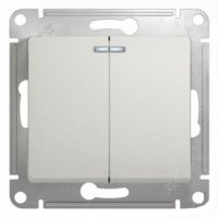 Выключатель 2 кл с/п с подсв Перлам Glossa GSL000653 (20/160) купить в каталоге интернет магазина СМИТ с доставкой по Улан-Удэ