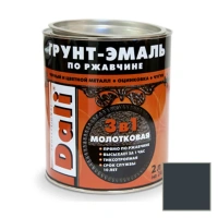 Эмаль Грунт молотковая DALI черная, 2л (3)