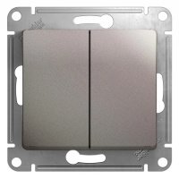 Выключатель 2 кл с/п Платина Glossa GSL001251 (20/160)