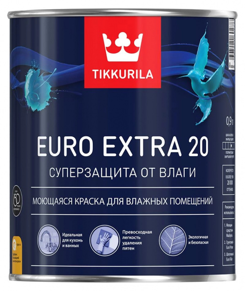 Краска TIKKURILA EURO EXTRA 20 А  0,9 л
